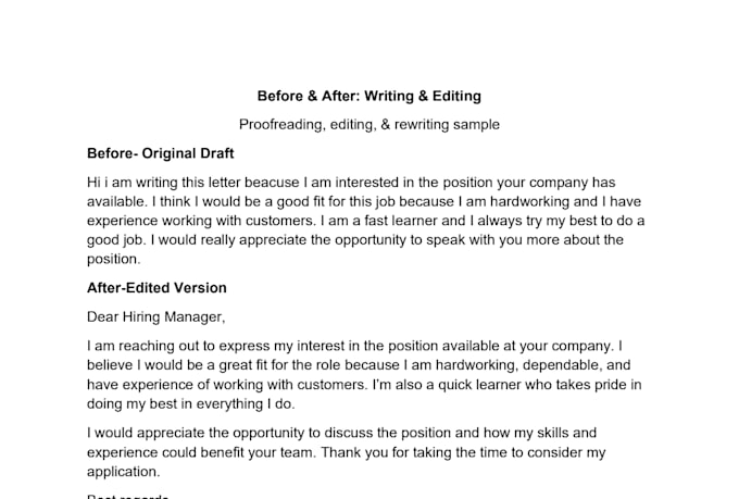 proofread and edit your writing